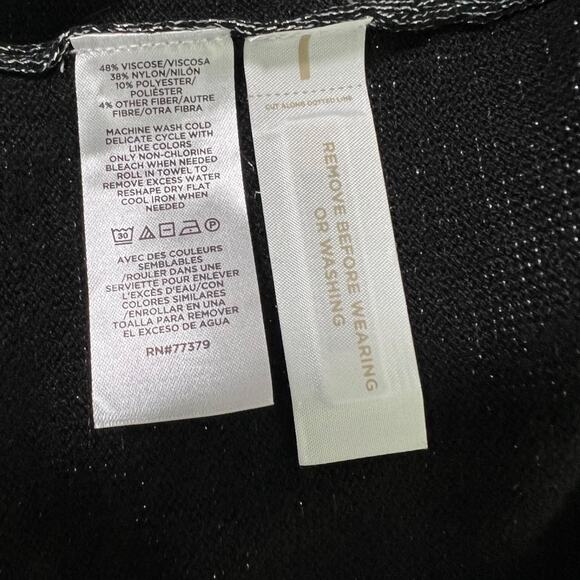 Ann Taylor Metallic Knit Open Front Cardigan Sweater Duster - Picture 12 of 12